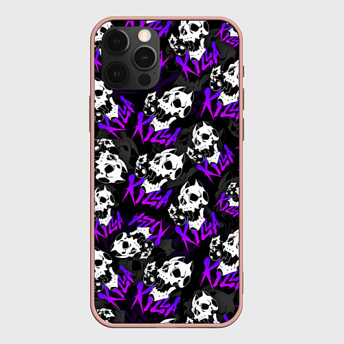 Чехол iPhone 12 Pro Max JOJO KILLER QUEEN КОРОЛЕВА УБИЙЦА УЗОР / 3D-Светло-розовый – фото 1