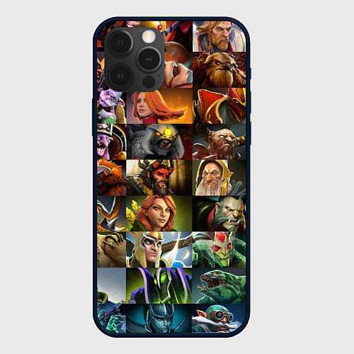 Чехол iPhone 12 Pro Max HEROES DOTA 2 ПЕРСОНАЖИ ДОТА 2 / 3D-Черный – фото 1