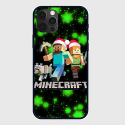 Чехол для iPhone 12 Pro Max НОВОГОДНИЙ MINECRAFT ГЕРОИ ИГРЫ, цвет: 3D-черный