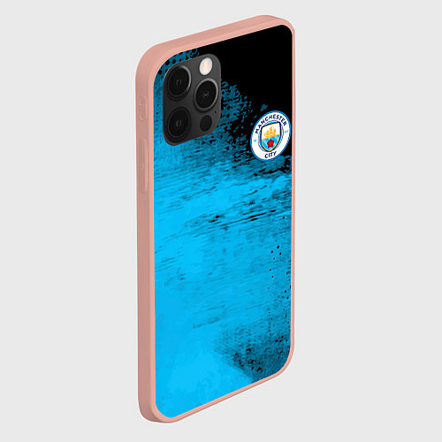 Чехол iPhone 12 Pro Max Manchester City голубая форма / 3D-Светло-розовый – фото 2