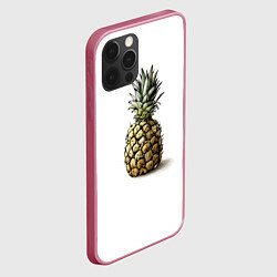 Чехол для iPhone 12 Pro Max Pineapple watercolor, цвет: 3D-малиновый — фото 2