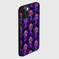 Чехол для iPhone 12 Pro Max Грибы психоделика, цвет: 3D-черный — фото 2