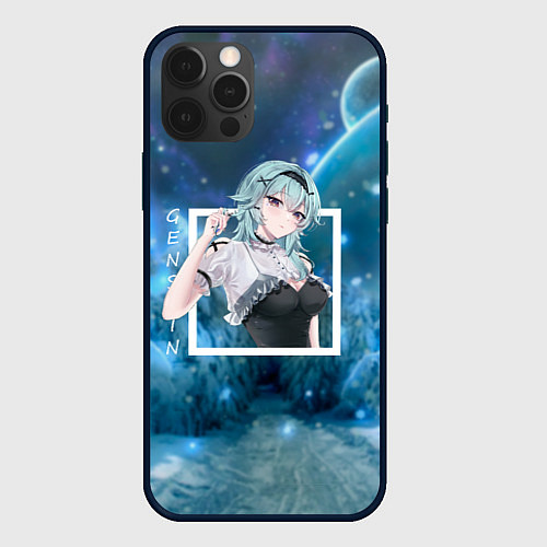 Чехол iPhone 12 Pro Max Эола Eula, Genshin Impact Геншин импакт / 3D-Черный – фото 1
