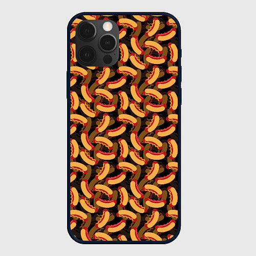 Чехол iPhone 12 Pro Max Хот-Доги Hot Dogs / 3D-Черный – фото 1