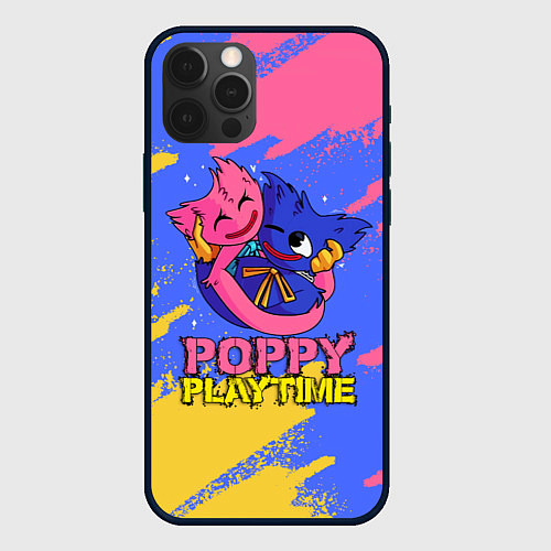 Чехол iPhone 12 Pro Max Huggy Wuggy and Kissy Missy Poppy Playtime / 3D-Черный – фото 1