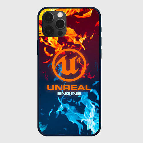 Чехол iPhone 12 Pro Max Unreal Огонь / 3D-Черный – фото 1