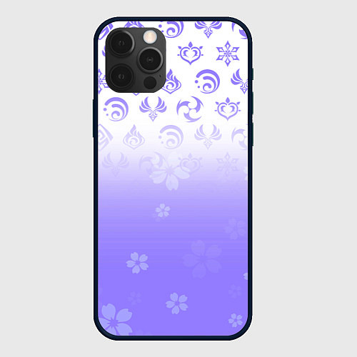 Чехол iPhone 12 Pro Max GENSHIN IMPACT SYMBOL PATTERN SAKURA САКУРА / 3D-Черный – фото 1