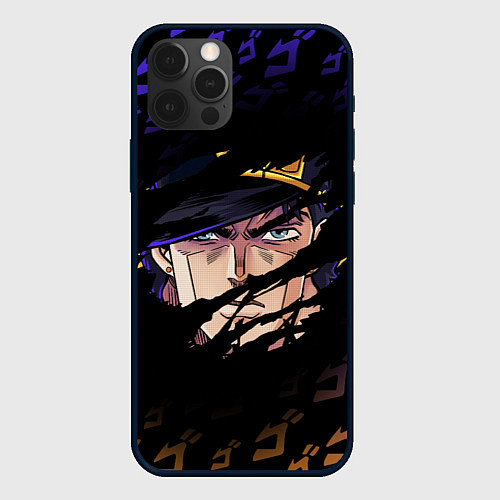 Чехол iPhone 12 Pro Max JOJOS BIZARRE ADVENTURE ЛИЦО ГЕРОЯ / 3D-Черный – фото 1