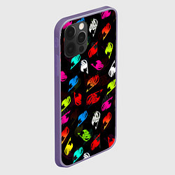 Чехол для iPhone 12 Pro Max ХВОСТ ФЕИ ЛОГОБОМБИНГ ЦВЕТНЫЕ СИМВОЛЫ FAIRY TAIL, цвет: 3D-серый — фото 2