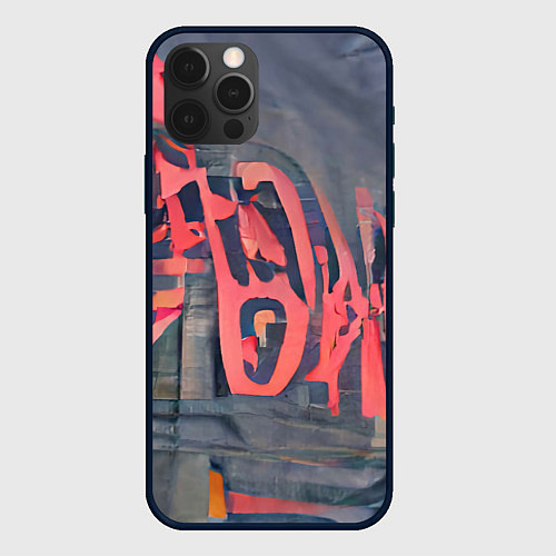Чехол iPhone 12 Pro Max Надпись граффити / 3D-Черный – фото 1