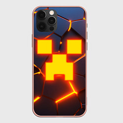 Чехол iPhone 12 Pro Max ОГНЕННЫЙ КРИПЕР 3D ПЛИТЫ FIRE CREEPER