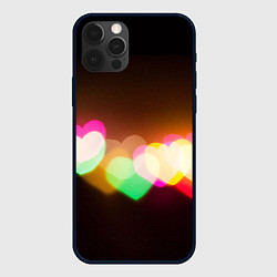 Чехол для iPhone 12 Pro Max Горящие сердца всех цветов радуги, цвет: 3D-черный
