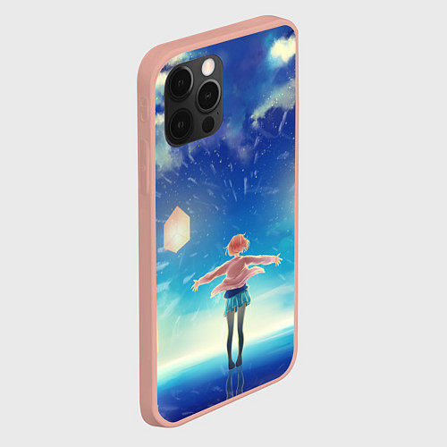 Чехол iPhone 12 Pro Max Курияма фонари / 3D-Светло-розовый – фото 2