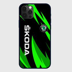 Чехол iPhone 12 Pro Max SKODA Логотип Узор