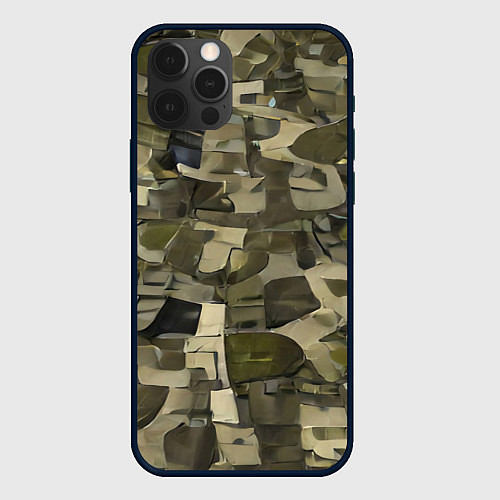 Чехол iPhone 12 Pro Max Игровой камуфляж / 3D-Черный – фото 1