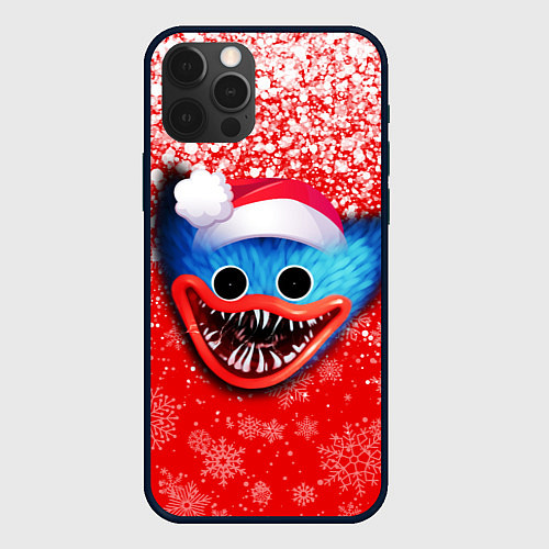 Чехол iPhone 12 Pro Max POPPY PLAYTIME ХАГИ ВАГИ НОВОГОДНИЙ, СНЕЖИНКИ / 3D-Черный – фото 1