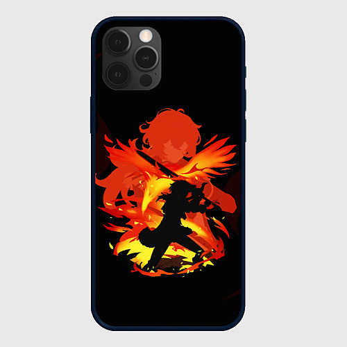 Чехол iPhone 12 Pro Max DILUC FIRE GENSHIN IMPACT НА СПИНЕ / 3D-Черный – фото 1