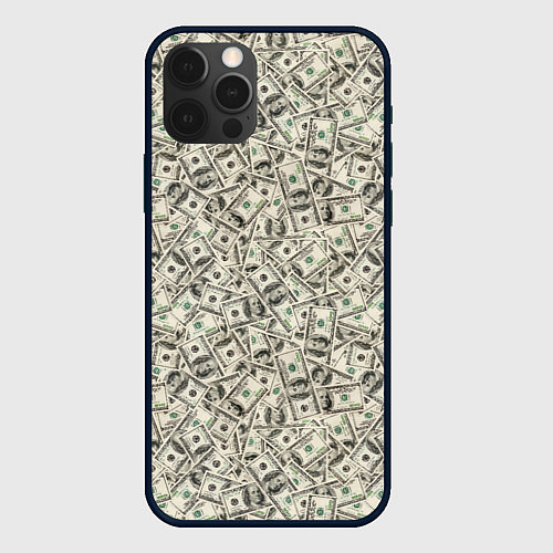 Чехол iPhone 12 Pro Max Доллары Dollars / 3D-Черный – фото 1