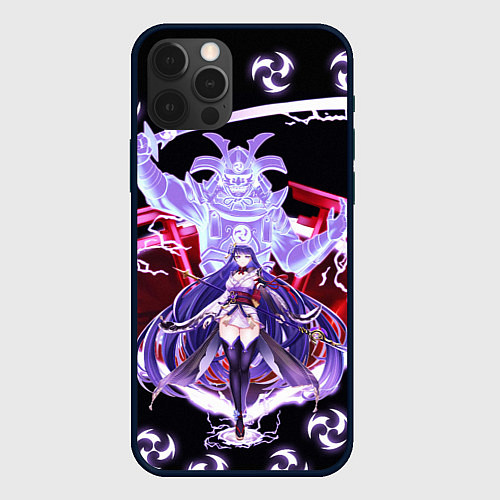 Чехол iPhone 12 Pro Max SHOGUN RAIDEN SAMURAI DEMON GENSHIN IMPACT / 3D-Черный – фото 1