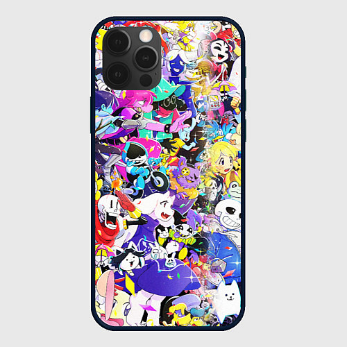 Чехол iPhone 12 Pro Max UNDERTALE PATTERN HEROES, ВСЕ ГЕРОИ ИГРЫ / 3D-Черный – фото 1