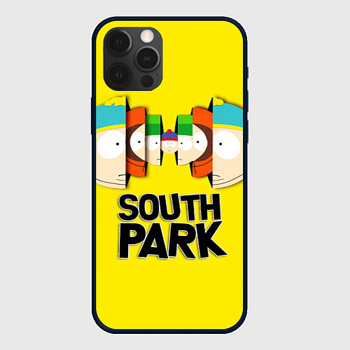 Чехол iPhone 12 Pro Max South Park - Южный парк персонажи / 3D-Черный – фото 1