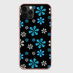 Чехол iPhone 12 Pro Max Снежинки Черепа черный