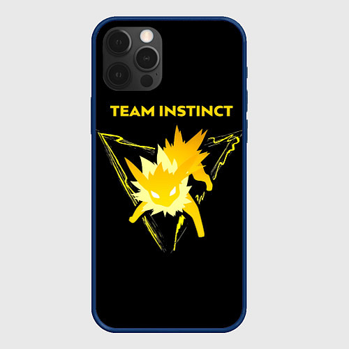 Чехол iPhone 12 Pro Max Team Instinct - Pokemon GO / 3D-Тёмно-синий – фото 1