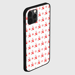 Чехол для iPhone 12 Pro Max Серп и Молот СССР на белом фоне, цвет: 3D-черный — фото 2