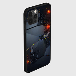 Чехол для iPhone 12 Pro Max НЕОНОВЫЙ ВЗРЫВ ПЛИТЫ, ОБЛОМКИ NEON EXPLOSION, цвет: 3D-черный — фото 2