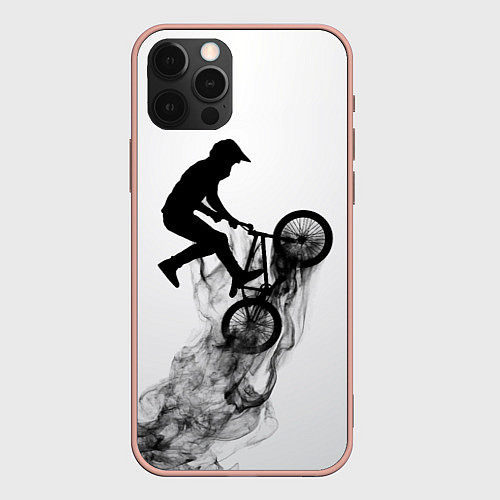 Чехол iPhone 12 Pro Max ВЕЛОСПОРТ BMX Racing / 3D-Светло-розовый – фото 1