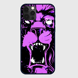 Чехол для iPhone 12 Pro Max Neon pink lion, цвет: 3D-черный