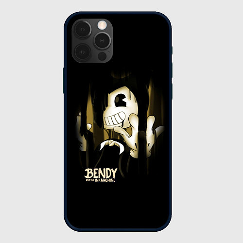 Чехол iPhone 12 Pro Max Bendy And The Ink Machine подтеки / 3D-Черный – фото 1