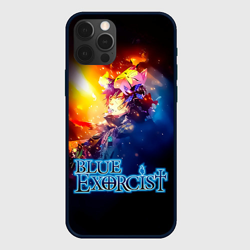 Чехол iPhone 12 Pro Max Рин Окумура - Синий Экзорцист / 3D-Черный – фото 1