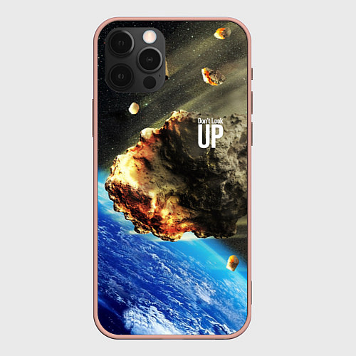 Чехол iPhone 12 Pro Max Комета, перед столкновением с Землёй! / 3D-Светло-розовый – фото 1