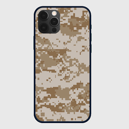 Чехол iPhone 12 Pro Max Пустынный Милитари / 3D-Черный – фото 1