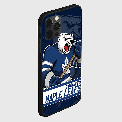 Чехол iPhone 12 Pro Max Торонто Мейпл Лифс, Toronto Maple Leafs Маскот / 3D-Черный – фото 2