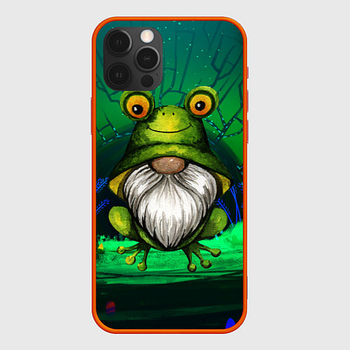 Чехол iPhone 12 Pro Max Гном - лягушка / 3D-Красный – фото 1