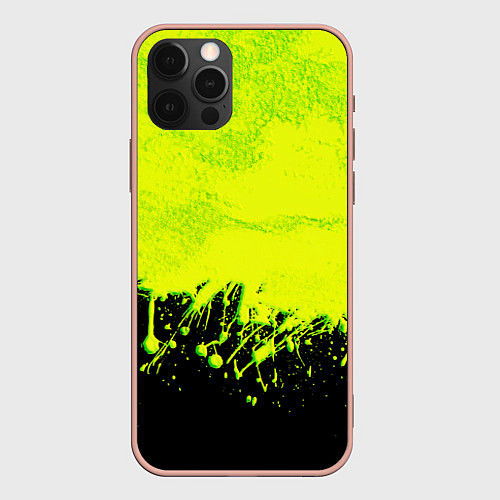 Чехол iPhone 12 Pro Max НЕОНОВЫЕ БРЫЗГИ КРАСКИ / 3D-Светло-розовый – фото 1