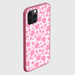 Чехол для iPhone 12 Pro Max Розовые Сердечки LOVE, цвет: 3D-малиновый — фото 2