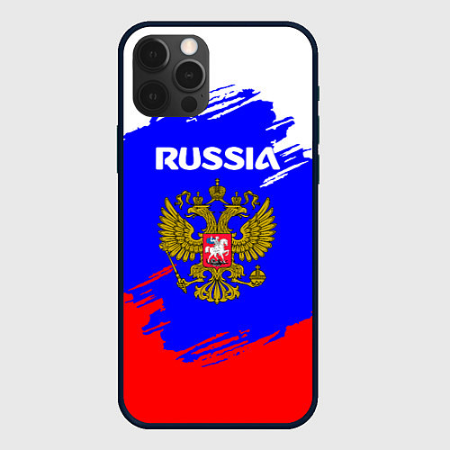 Чехол iPhone 12 Pro Max Russia Геометрия / 3D-Черный – фото 1