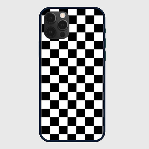 Чехол iPhone 12 Pro Max Chess Squares Cubes / 3D-Черный – фото 1