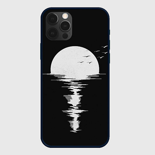 Чехол iPhone 12 Pro Max Лунная Музыкальная Дорожка / 3D-Черный – фото 1