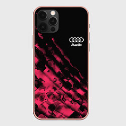 Чехол для iPhone 12 Pro Max Audi Текстура, цвет: 3D-светло-розовый