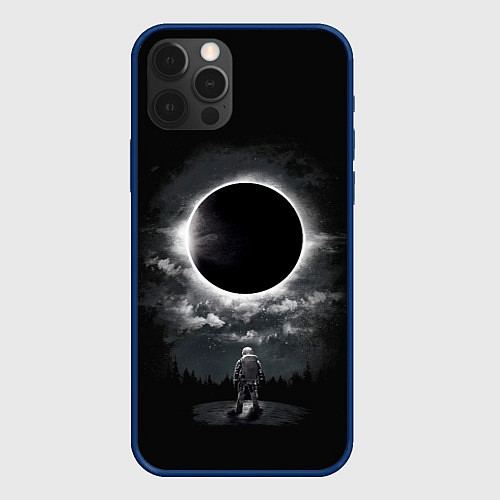 Чехол iPhone 12 Pro Max Затмение Eclipse / 3D-Тёмно-синий – фото 1