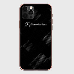 Чехол для iPhone 12 Pro Max Mercedes-Benz - В клетку, цвет: 3D-светло-розовый