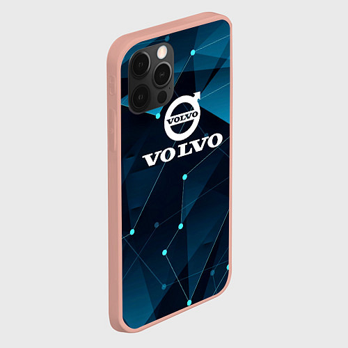 Чехол iPhone 12 Pro Max Volvo - Geometry / 3D-Светло-розовый – фото 2