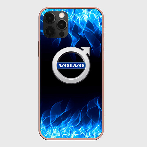 Чехол iPhone 12 Pro Max Volvo - Огонь / 3D-Светло-розовый – фото 1