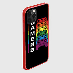 Чехол для iPhone 12 Pro Max GAMERS Геймеры, цвет: 3D-красный — фото 2