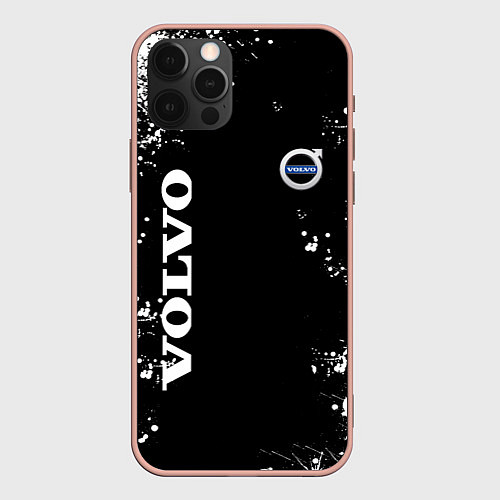 Чехол iPhone 12 Pro Max Volvo капли и брызги красок / 3D-Светло-розовый – фото 1