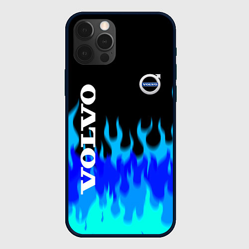 Чехол iPhone 12 Pro Max Volvo размытый огонь / 3D-Черный – фото 1